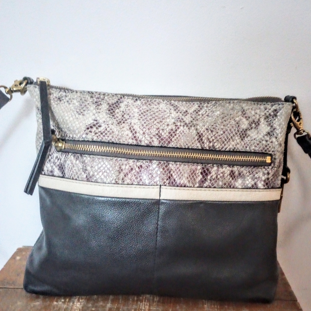 Fossil Leather Snake Embossed Bag